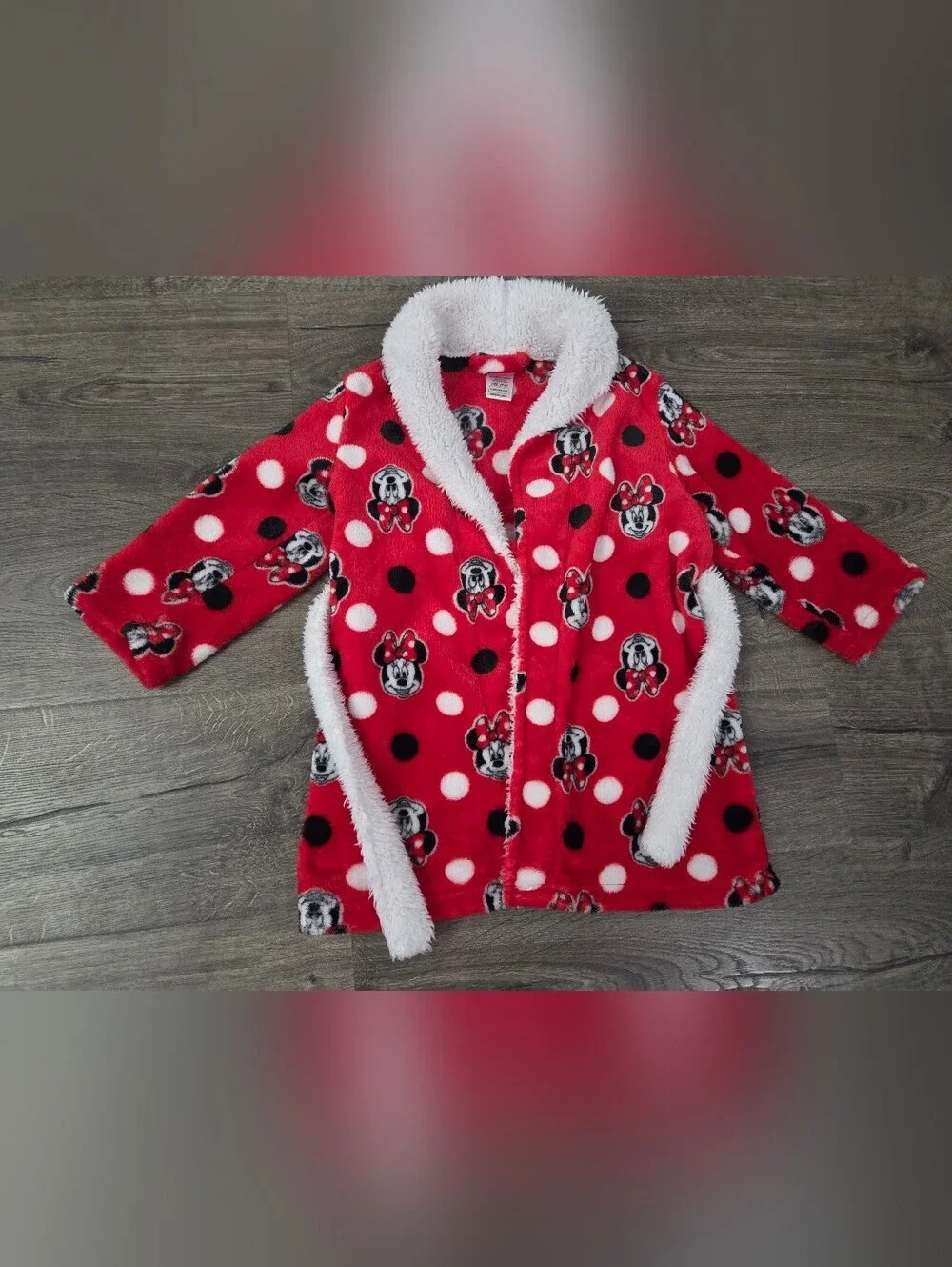 Minnie Mouse Red & White Kids Robe Size 2t/3t